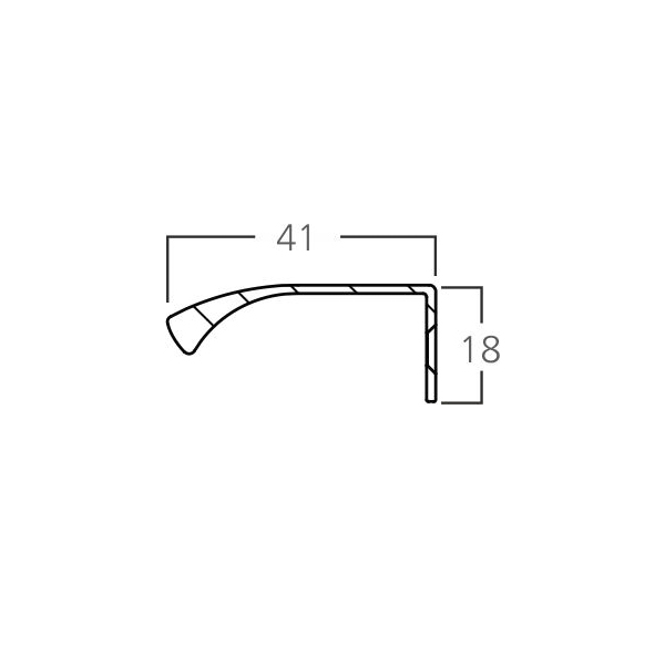 Wing profiilivedin 200mm - harjattu alumiini - Image 4
