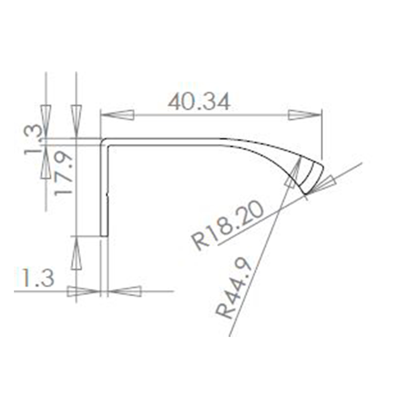 Reea vedin 460mm - harjattu alumiini - Image 2